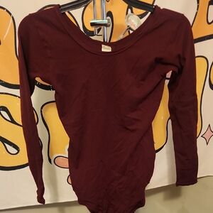 NBW Women's Burgundy Long Sleeve Top